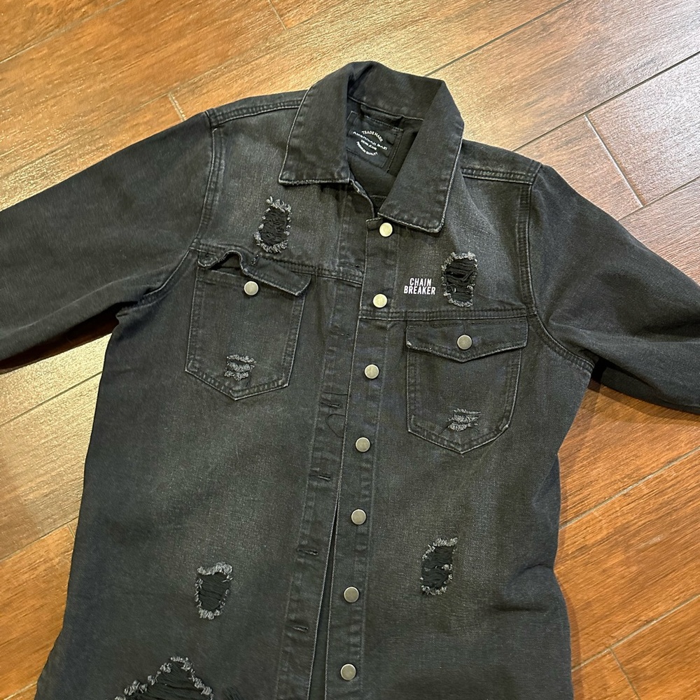 American Bazi Black Denim Jacket